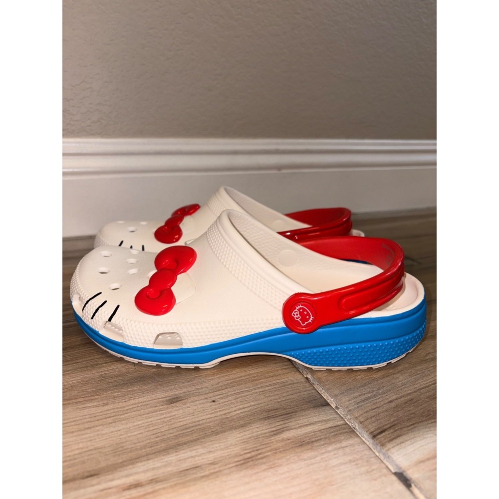 Crocs Hello Kitty Classic Clog Womens White Red Bow 50th Anniversary M 7/ W 9 - Picture 7 of 7